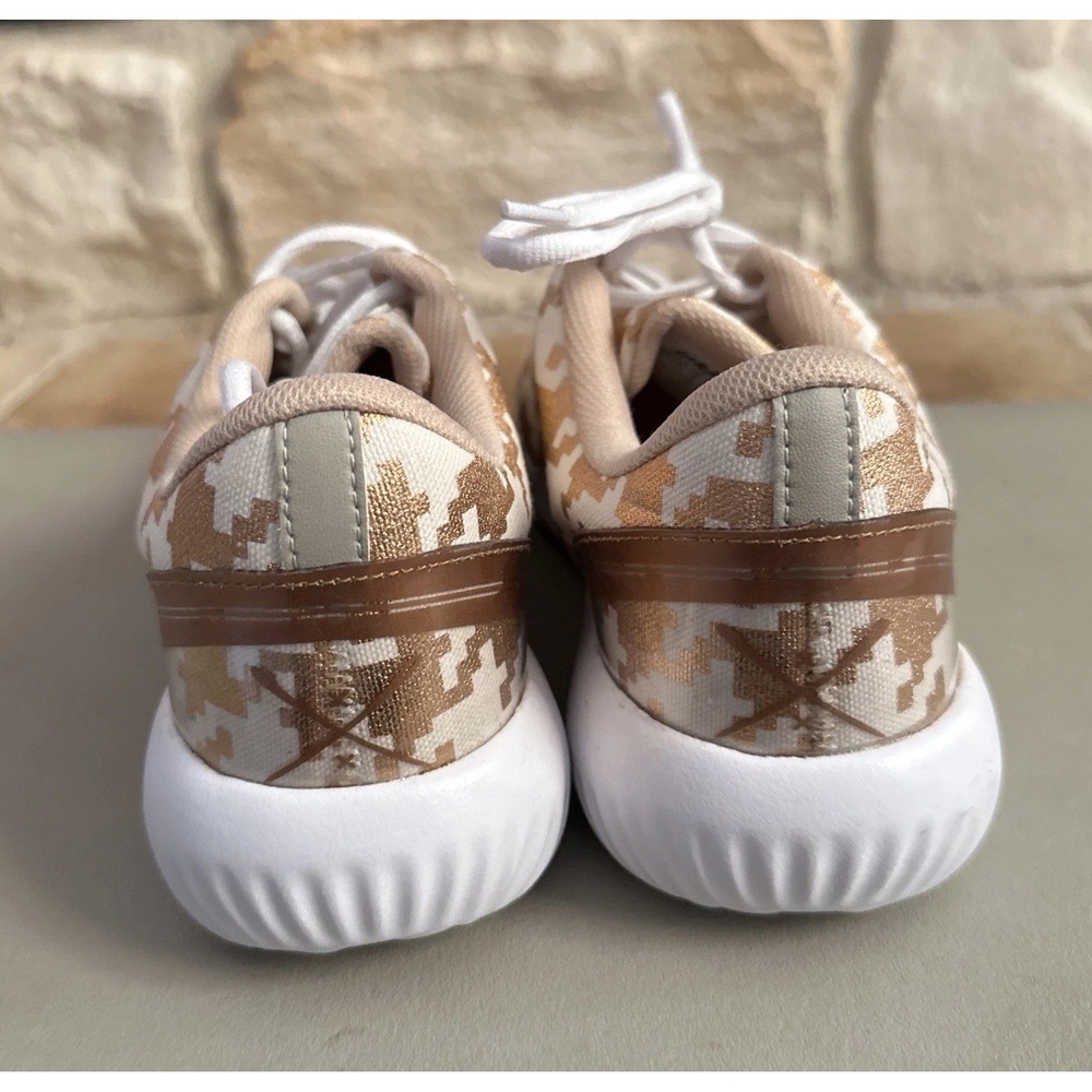 Inkkas Joggers Women's Sz 9 Athletic Sneakers Copper Metallic Houndstooth Shoes - Picture 5 of 12